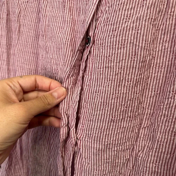 Free People No Limits Red Stripe Long Sleeve Button Up Size XS - Picture 4 of 6